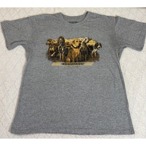 Realtree Other - RealTree Staghorn Creek 5 Hunting Dogs Ready For The Hunt Gray Tee Size L